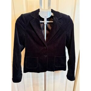Theory Black Corduroy Blazer Jacket Women's Size 2 Single Breasted Notch Lapel